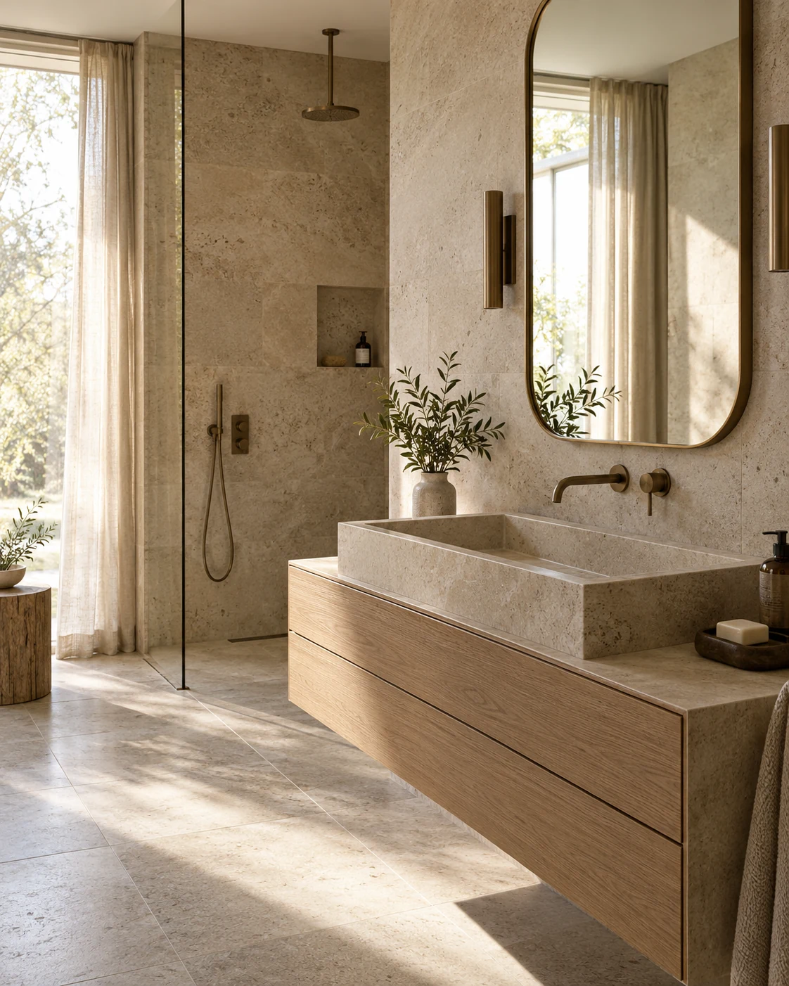 Bathroom website concept shown on a phone